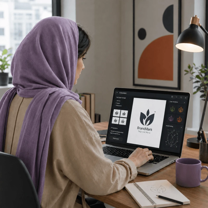 نمونه لوگوی ساخته‌شده با هوش مصنوعی پن‌دید